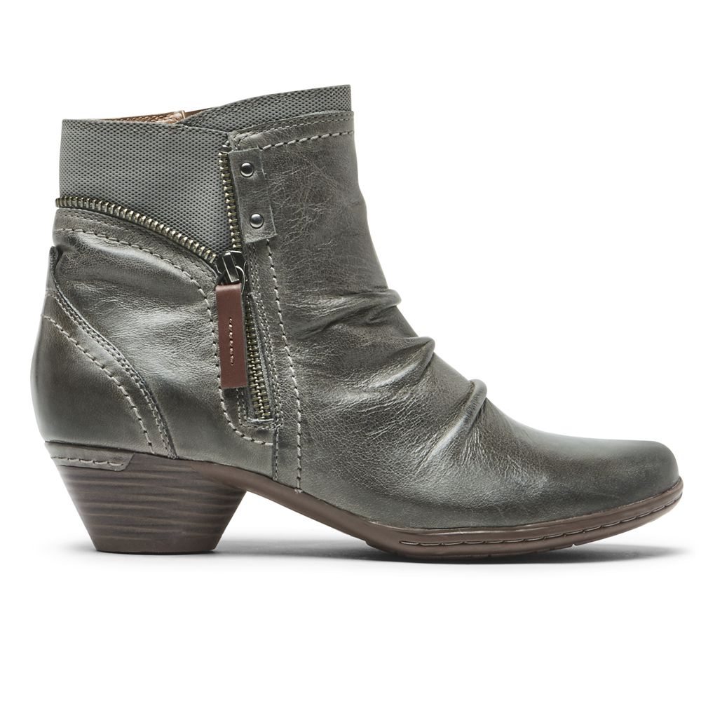 Rockport Women's Cobb Hill Laurel Booties - Grey - USA (7064BFIGX)